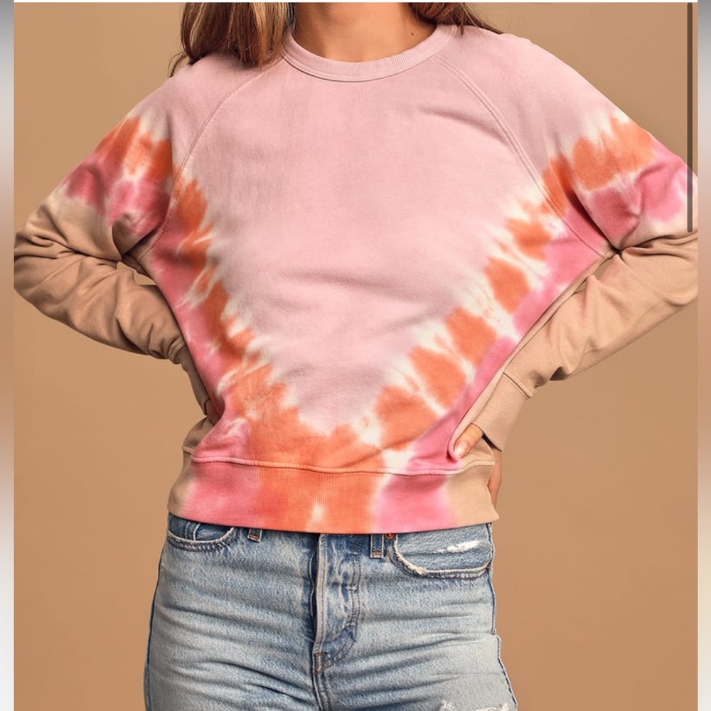 DAYDREAMER Varsity Mauve Multi tie-dye Sweatershirt size: xs